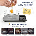 Smart Food Scale with Nutritional Calculator, Free APP with 24 Nutrients Tracking, Calorie, Macro, Premium Stainless Steel Digital Food Scale for Meal Prep Weight Loss, Grams/Ounces, 11lb Capacity