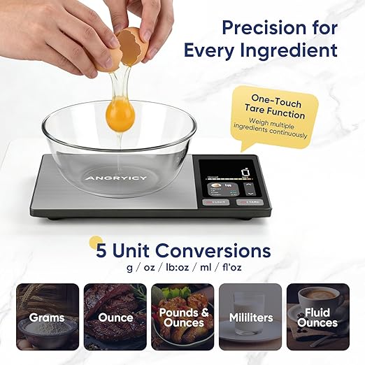 Smart Food Scale with Nutritional Calculator, Free APP with 24 Nutrients Tracking, Calorie, Macro, Premium Stainless Steel Digital Food Scale for Meal Prep Weight Loss, Grams/Ounces, 11lb Capacity