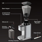 Conical Burr Coffee Grinder, Anti-static Electric Coffee Bean Grinder for Home Use, 48 Adjustable Grind Settings for 2-12 Cups (Black)