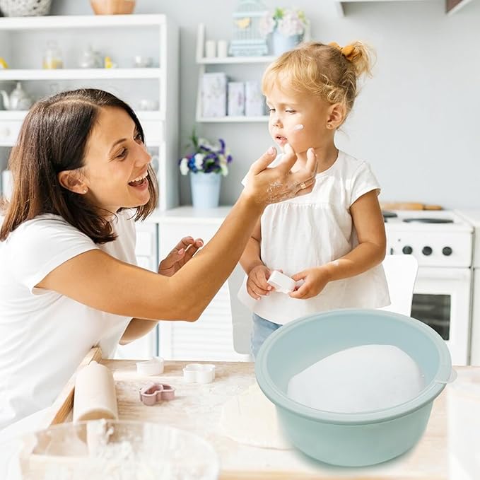 4Pcs Stackable Silicone Pizza Dough Proofing Proving Containers with Lids,Pizza Dough Proofing Box For Home Kitchen | Make 12" Pizzas 700ml(Grey+Blue)