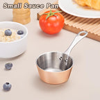 Mini Sauce Pan, Tri-Ply Stainless Steel Pot with Stay-Cool Handle Heating Sauce Gravy & Oil (5oz/150ml) - Copper