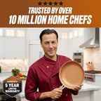 Gotham Steel True 20 Pc Ceramic Cookware Set Nonstick, Ceramic Pots and Pans Set Non Stick with Deep Square Pan Set & Bakeware Set, Non Toxic PFOA PFOS Free, Oven & Dishwasher Safe, No Cheater Pieces