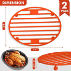 Webake 11x8 Inches Roasting Rack for Quarter & Half Sheet Pan, Silicone Oval Kitchen Rack for Roasting Pan Set of 2