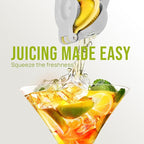 Zulay Kitchen Metal 2-in-1 Lemon Squeezer - Sturdy Max Extraction Hand Juicer Lemon Squeezer Gets Every Last Drop - Easy to Clean Manual Citrus Juicer - Easy-Use Lemon Juicer Squeezer - Gray/Yellow