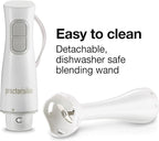 Proctor Silex Electric Immersion Blender with Detachable Dishwasher Safe Handheld Hand Blender Stick, 2-Speeds, 150 Watts, White (59739)