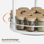 YATINEY Lazy Susan Organizer, Rotating Spice Rack, 3 Tier Spice Turntable Organizer, Industrial Turntable Spice Holder, for Kitchen Countertop and Cabinet, Compact and Versatile, White SR23WW
