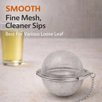 Cute Tea Infuser for Loose Leaf Tea, 304 Stainless Steel Fine Mesh Tea Ball Strainer with Adorable Calico Cat Mug Hook, Easy Lift-Out, Leak-Resistant Closure, Dishwasher Safe, Gift Box