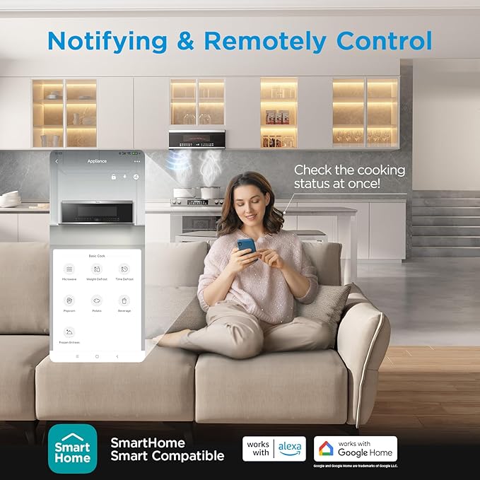 Midea MMO12S3ASTZ Over the Range Microwave Oven, 1.2 Cu.ft Slim Microwaves with Sensor Cook, Stainless Steel Microwaves, 1000W heating power with 400CMF vent fan