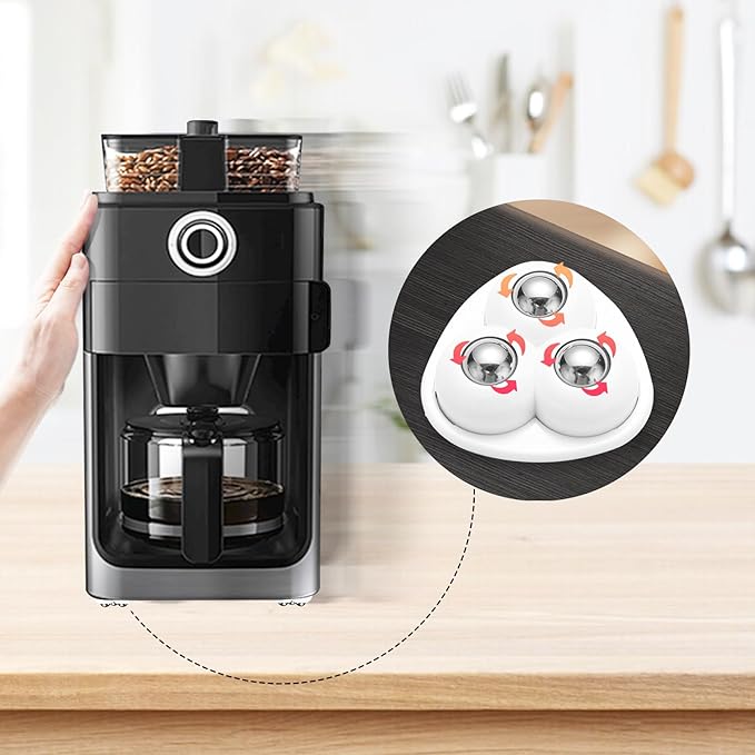Appliance Casters - Furniture Sliders & Appliance Rollers for Kitchen, Coffee Machine, Blender, Oven - Helps Mom or Wife Easily Solve Countertop Sliding (White, 8pcs)