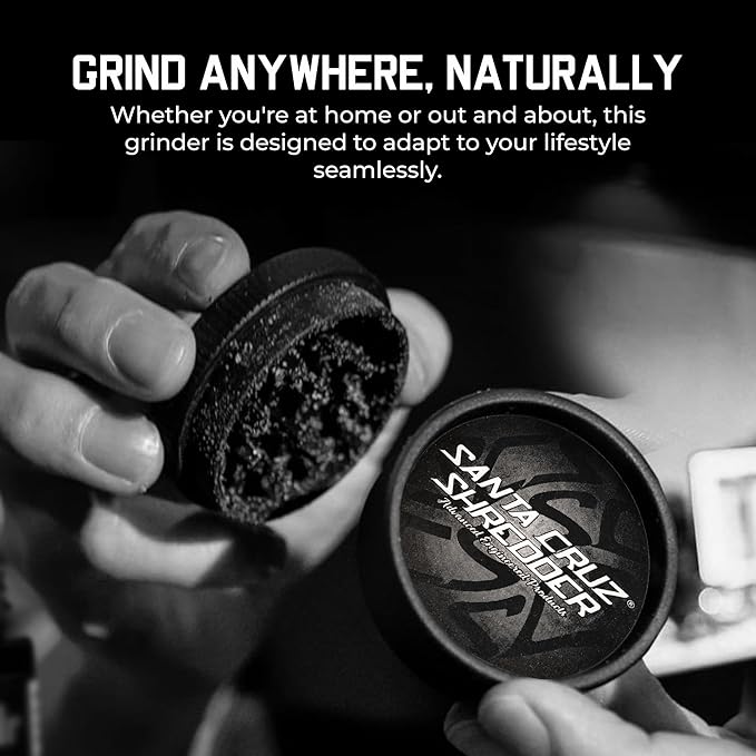Santa Cruz Shredder Grinder for Herbs Knurled Top for Stronger Grip 2-Piece Medium 2.2 (Grey)