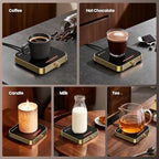 Maestri House Mug Warmer, Electric Coffee Cup Warmer for Desk with 3-Temp Settings,Auto Shut Off, Constant Temperature Heating for Beverage, Milk, Tea and Hot Chocolate at Home & Office (Gold)