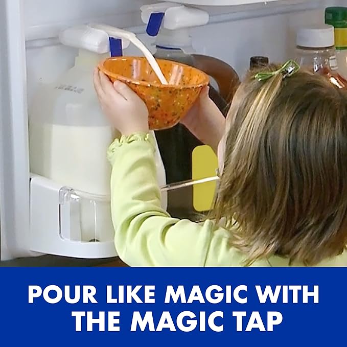 The Magic Tap Automatic Drink Dispenser - Hands-Free Beverage Dispenser for Fridge - Perfect for Milk, Juice - Gifts for Women & Men - 3 Pack, Black
