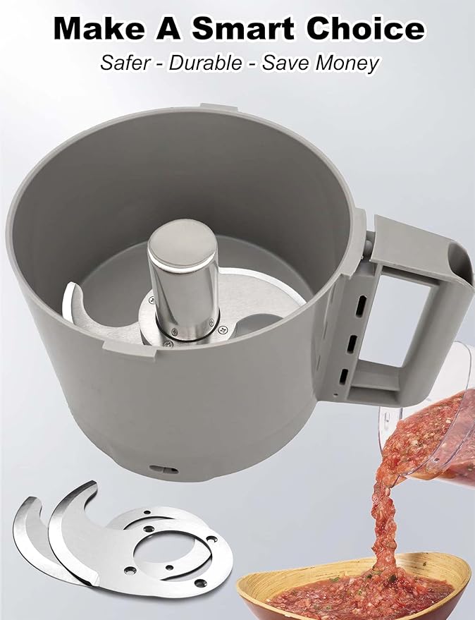 27055 Modular Blade for Robot Coupe Food Processor R2, R2A, R2N, R2B, R2U, R201, R211, Stainless Steel Case & 2-Pack Spare Blades, Microplastic-Free, Reusable, 5 Year Warranty