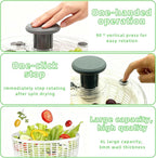 Salad Spinner, Lettuce Spinner with Push-Button Lid and Non-Slip Base, Vegetable & Fruit Washer Bowl, Efficient Spin Dryer and Strainer for Salad Greens and Fruits (3.8QT)