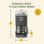 Cuisinart Soho™ 5-Cup Coffee Maker, 800 watts, Black, DCC-5BK