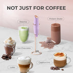 Zulay Kitchen Powerful Milk Frother Wand With 4 AA Duracell Batteries - Ultra Fast Handheld Drink Mixer - Electric Whisk Foam Maker for Coffee, Lattes, Cappuccino, Matcha & Creamer - Lilac & Rose Gold