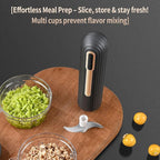 Electric Mini Food Processor, 4-Cup Portable USB Small Food Processor, Garlic Mincer, for Dicing, Mincing, and Puree, Black