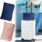 Travel Blanket, 2 in 1 Soft Flannel Airplane Blanket Warm Travel Blanket Pillow with Luggage Strap and Buckle, Portable Compact Flight Blanket for Cars Airplanes Camping 63x39 Inch (Navy)