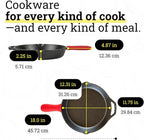 Lodge Seasoned Cast Iron Skillet - Quality Frying Pan for the Stove, Oven, Grill & Campfire - Includes Silicone Hot Handle Holder - Non-Toxic, Nonstick & Long-Lasting - 12 Inches