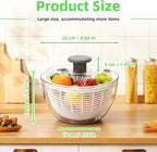 Salad Spinner, Lettuce Spinner with Push-Button Lid and Non-Slip Base, Vegetable & Fruit Washer Bowl, Efficient Spin Dryer and Strainer for Salad Greens and Fruits (3.8QT)