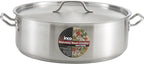 Winco Commercial-Grade Stainless Steel Brazier with Lid, 20 Quart