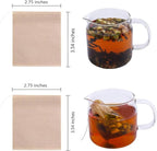 Tea Filter Bags, Tea Bags for Loose Leaf Tea Safe & Natural Material, Disposable Tea Infuser for Loose Leaf Tea, Coffee, Spice, Herbs (300, wood, 5x7cm)