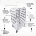 Bakery Food Pan Sheet Rack Cover – Heavy Duty PVC Vinyl Zippered Bun Pan Rack Cover – Long-lasting Use Durable Covers with 3 Zippers – Made in USA (Transparent, 23"W x 28"L x 61"H)