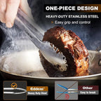 Eddeas All Metal Tongs For Cooking - Heat Resistant 600 Degrees Stainless Steel Kitchen Tongs, Set of 2-9" & 12 inch, Locking Tongs, For Food,Salad, BBQ, Grilling, Dishwasher safe