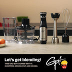 Guy Fieri's Flavortown Immersion Blender with DynamicShaft Technology, 400W & One-Hand Speed Control – Perfect for Soups, Sauces, Smoothies, Baby Food & More – Hand Blender & Electric Whisk