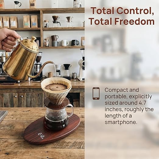 Coffee Scale with Coffee Spoon, High Precision 500g/0.1g Rechargeable Digital Tea Scale for Brewing, Portable Mini Kitchen Scale for Espresso, Baking, Jewelry