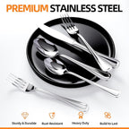 NICE KITCHEN Silverware set for 8,40 Pieces Premium Stainless Steel Silverware set,Mirror Polished Cutlery Set,Flatware Set for 8,Dishwasher Safe,Luster Series