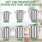 STOCKPOT Stock Pot 20 Quart with Lid – Stainless Steel Cooking Pot for Soup, Stew, and Pasta – Heavy Duty Induction Compatible Stockpot for Kitchen or Commercial Use, Oven Safe