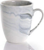 Elama Fine Marble 16 Piece Stoneware Dinnerware Set in Black and White