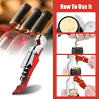 12 Pieces wine key wine opener Professional Waiter Corkscrews Stainless bottle opener Fold Serrated Foil Cutter Key for Family, Company Party,Bars,Restaurants(red)