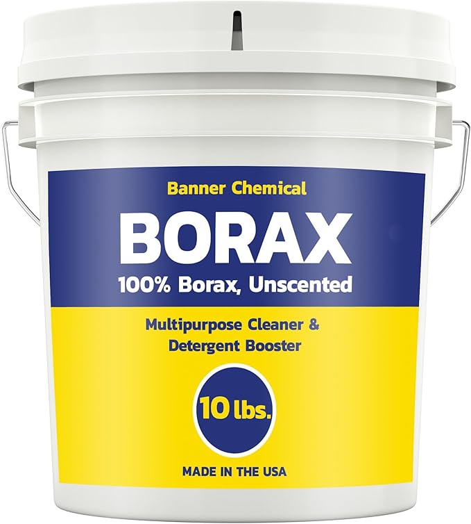 Raw Borax (10 lbs) - 100% Pure, Unscented, Multi-Purpose Cleaner & Detergent Booster - Natural Household Cleaner and Stain Remover - Made in the USA