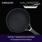 Circulon Radiance Hard-Anodized Nonstick Saucepan, Durable Nonstick Cookware, Sauce Pan with Straining Lid, 3-Quart, Gray