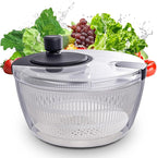 Salad Spinner Large, Fruit Washing Bowl with Strainer, Quick and Easy Use Lettuce Spinner, Fruits and Vegetables Washer, Lettuce Salad Dryer, Kitchen Essentials (4L/4.23Qt)