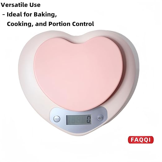 Cute Kitchen Scale, Digital Food Scale with LCD Display, 11 lb (5kg) Capacity, 0.03 oz (1g) Precision for Baking and Cooking (Pink)