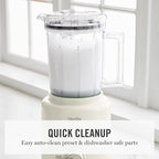 Martha Stewart 50oz Countertop Blender, Smoothie, Margarita & Ice Crushing Blender, BPA-Free Pitcher, 3 Speeds, 5 Presets, Auto-Clean Function, Dishwasher Safe, Stainless Steel Blades, Linen Cream