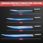 Electric Fillet Knife for Fish - Fillet Knife Kit Combo Non-Slip Handle with 4 Stainless Steel Blades Fishing Gift For Men (red)