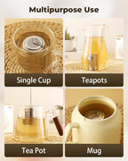 HOUSE AGAIN Tea Infuser for Loose Leaf Tea, Extra Fine Mesh Tea Strainers, 304 Stainless Steel with Chain Hook, Loose Leaf Tea Steeper for Brew Tea Spices & Seasonings, Geometric Design