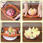Newness 5.12 Inch Extra Large Apple Slicer, Heavy Duty Apple Slicer 8 Slices, Durable Apple Corer, Stainless Steel Apple Slicer and Corer - for Apple, Potato, Onion and More, Orange