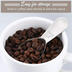 Patelai 3 Pieces Coffee Scoop Tablespoon Measuring Spoons Stainless Steel Coffee Scoops Short Handle Tablespoon for Tea Sugar Kitchen Gifts(30 ml,Silver)
