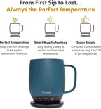 Nextmug - Temperature-Controlled, Self-Heating Coffee Mug (Slate Blue - 14 oz.)