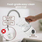 Casimhu 4-in-1 Milk Frother, Electric Milk Frother and Steamer with LED Touch Screen, Ceramic Lining Bottom, Milk Warmer 13.52oz for Lattes, Cappuccinos, and Macchiatos at Home, White