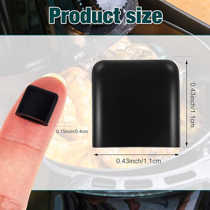 Cunhill 8 Pieces Air Fryer Rubber Bumpers Silicone Anti-scratch Protective Covers Black Air Fryer Rubber Feet Replacement Accessories Compatible with Chefman Gowise Powerxl(0.43 x 0.43 x 0.15 Inch)