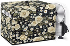 Vintage White Rose Print Meat Slicer Cover with Organizer Pocket, Dust-proof Slicer Machine for Home Food Slicer, Fit for Elite for Standard Meat Slicer, 16x13x13 Inch (Only Cover)