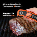 Instant Read Meat Thermometer, Meat Thermometer Digital with 0.5s Fast Reading, IPX5 Waterproof Cooking Thermometer with ±0.5℉ Accuracy, Food Thermometer for Candy, Grill, Milk, Bake, Oven and Brewing