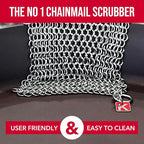 Knapp Made CM Scrubber 6" Small Ring Cast Iron Scrubber - Cast Iron Cleaner for Hard Anodized Cookware, Pre-Seasoned Pans, Dutch Ovens, Iron Pans, Grills and Skillet. Chain Mail Scrubber Cast Iron