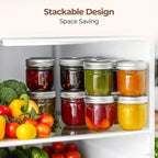 ComSaf 8 oz Wide Mouth Mason Jars, 12Pcs Glass Jars for Home Cooks Making Jam and Jelly, and Crafters Creating DIY Candles and Party Favors, Canning Jar with Lids and Rings，Includes Labels & Twine
